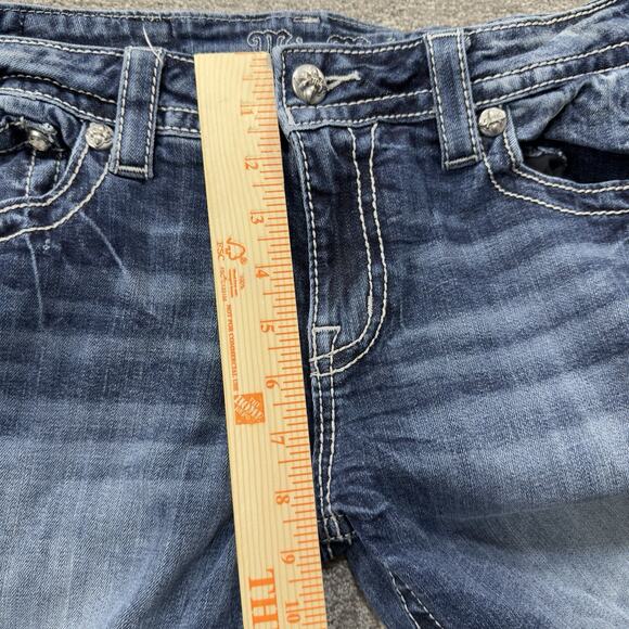 Miss Me Womens Bootcut Jeans MP8705B Embroidered Flap Style Pockets 31 Colorful - Picture 3 of 14